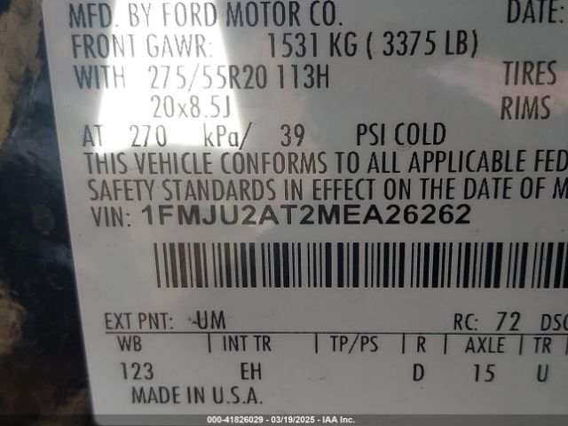 1FMJU2AT2MEA26262 Ford Expedition Limited