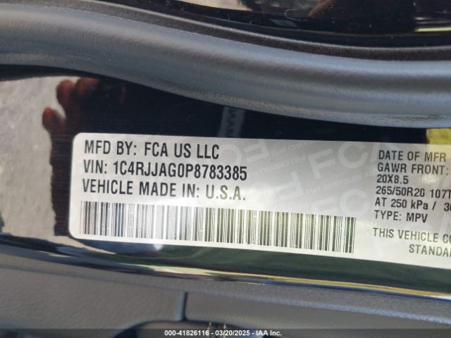 1C4RJJAG0P8783385 Jeep Grand Cherokee L Altitude 4x2