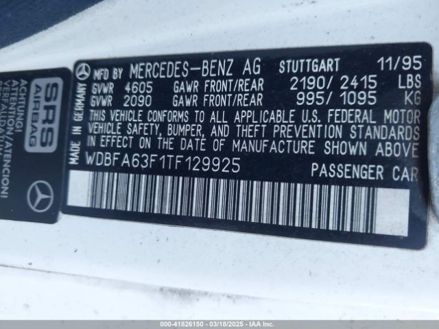 1996 MERCEDES-BENZ SL WDBFA63F1TF129925 Photo 8