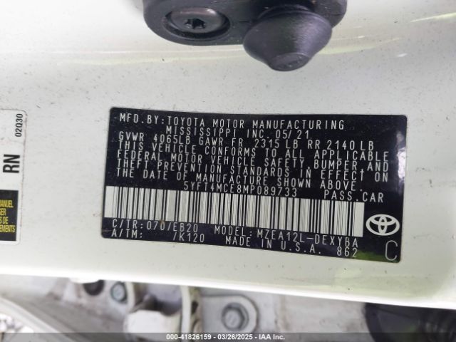 5YFT4MCE8MP089733 Toyota Corolla Xse