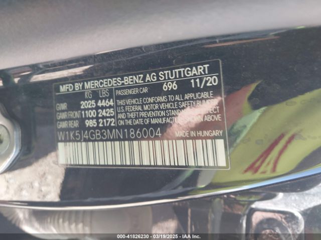 W1K5J4GB3MN186004 Mercedes-Benz CLA 250
