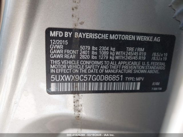 2016 BMW X3 5UXWX9C57G0D86851 Photo 8