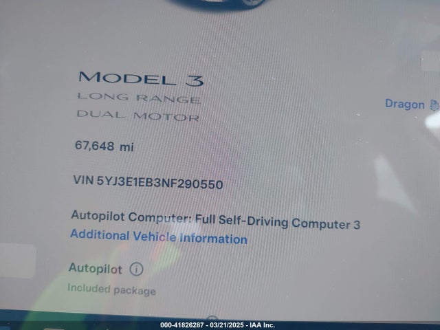 2022 TESLA MODEL 3 5YJ3E1EB3NF290550 Photo 6