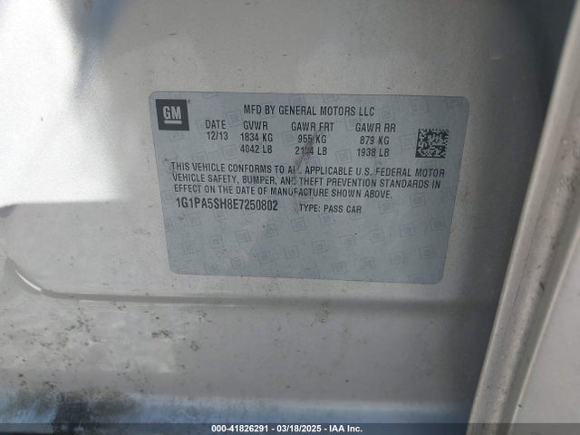 1G1PA5SH8E7250802 Chevrolet Cruze Ls Auto