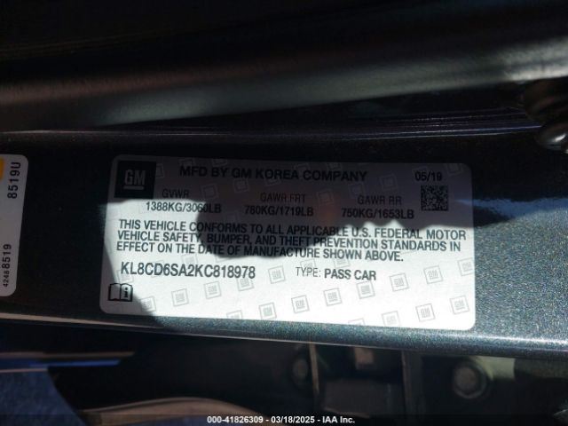 KL8CD6SA2KC818978 Chevrolet Spark 1lt Cvt