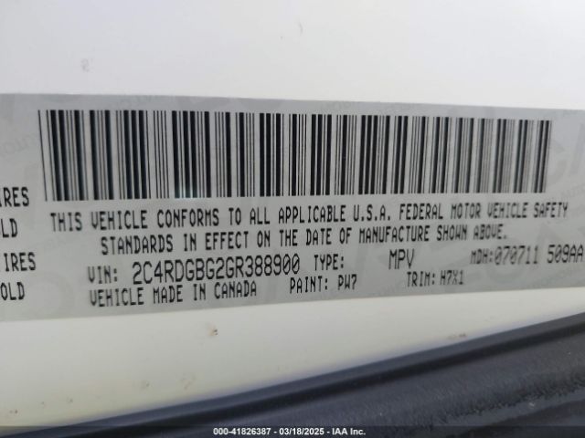 2C4RDGBG2GR388900 Dodge Grand Caravan American Value Pkg