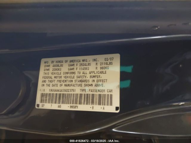 2007 ACURA TL 19UUA66247A023751 Photo 8
