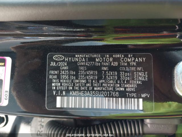 KM8HE3A35SU201768 Hyundai Kona Limited