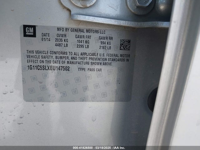 1G11C5SLXEU147502 Chevrolet MALIBU 1LT