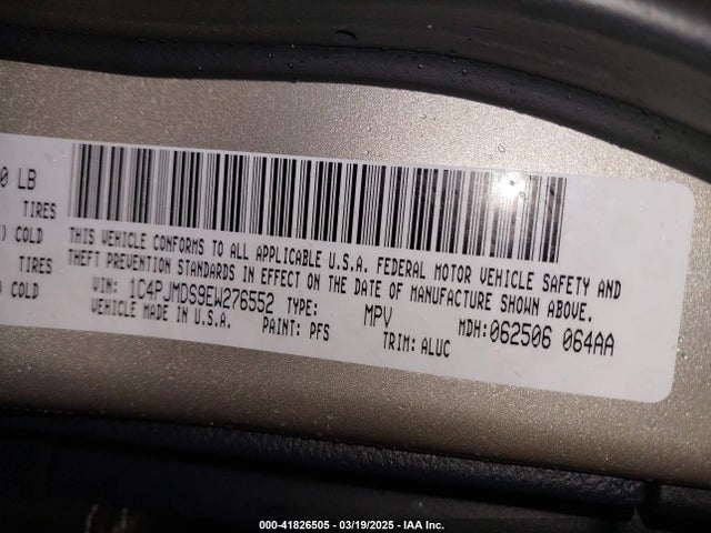 1C4PJMDS9EW276552 Jeep Cherokee Limited