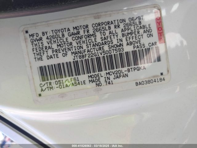 1997 LEXUS ES 300 JT8BF22G1V5007593 Photo 8