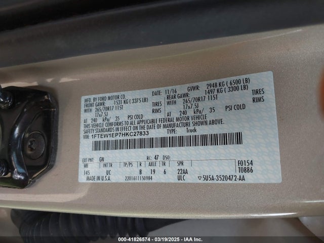 1FTEW1EP7HKC27833 Ford F-150 Xlt