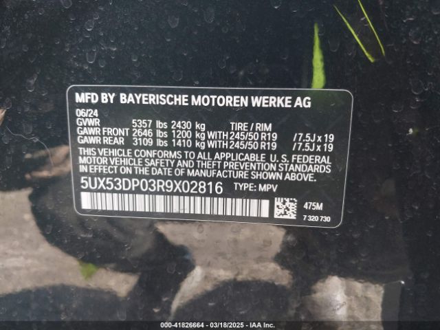 5UX53DP03R9X02816 BMW X3