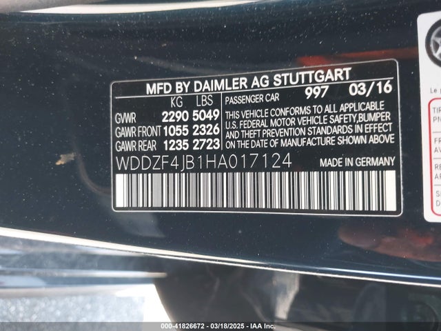 Продаж на аукціоні авто 2017 Mercedes-benz E 300, vin: WDDZF4JB1HA017124, номер лоту: 41826672