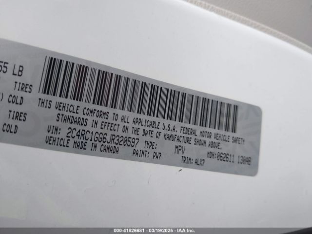 2018 CHRYSLER PACIFICA 2C4RC1GG6JR320597 Photo 8