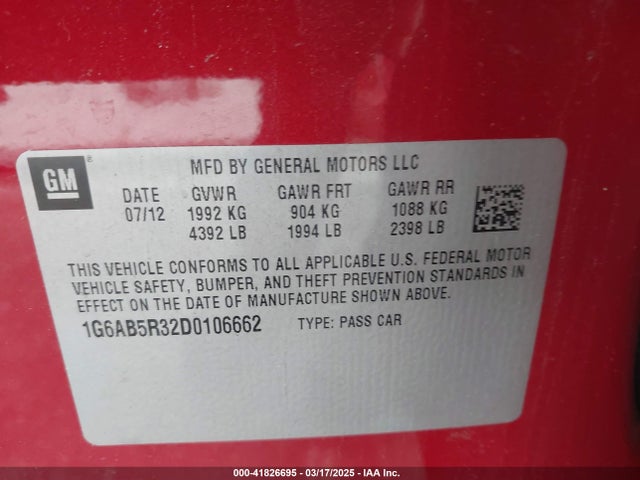 2013 CADILLAC ATS 1G6AB5R32D0106662 Photo 8