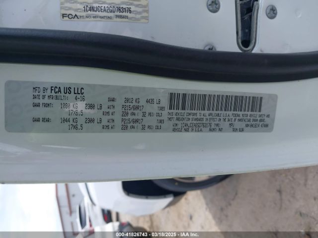 1C4NJCEA2GD763176 Jeep Compass High Altitude Edition
