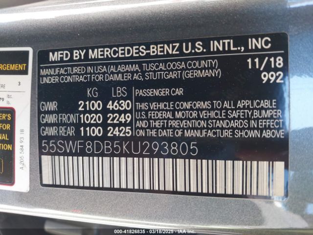 2019 MERCEDES-BENZ C 300 55SWF8DB5KU293805 Photo 8