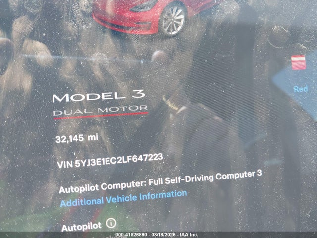 2020 TESLA MODEL 3 5YJ3E1EC2LF647223 Photo 6