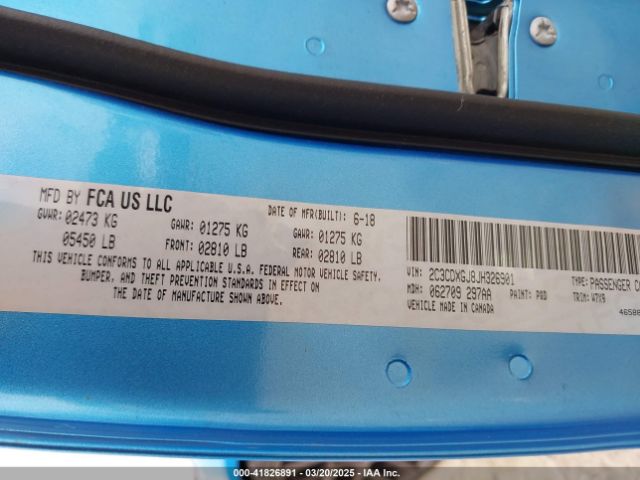 2C3CDXGJ8JH326901 Dodge Charger R/t Scat Pack Rwd