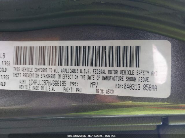 1C4PJLCB7HW668185 Jeep Cherokee Latitude Fwd