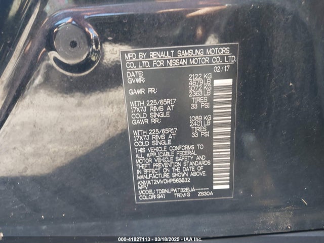 KNMAT2MV0HP563632 Nissan ROGUE S