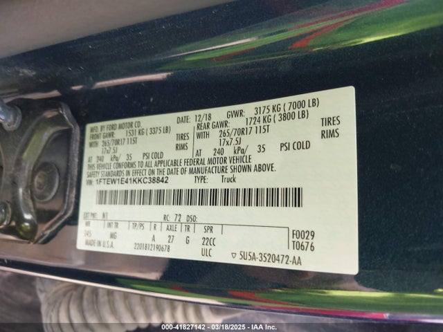 Ford F-150 Xlt 2019 1FTEW1E41KKC38842 Image 9