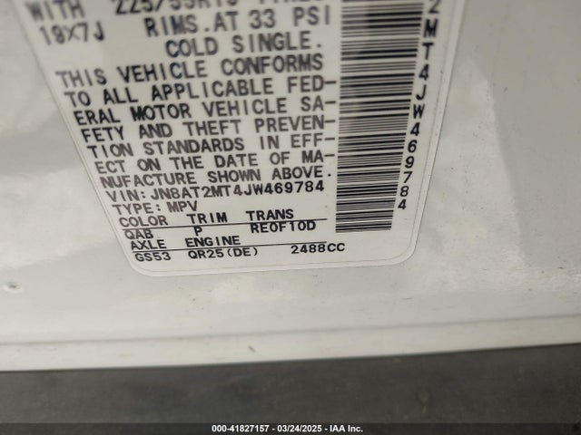 JN8AT2MT4JW469784 Nissan Rogue Sl