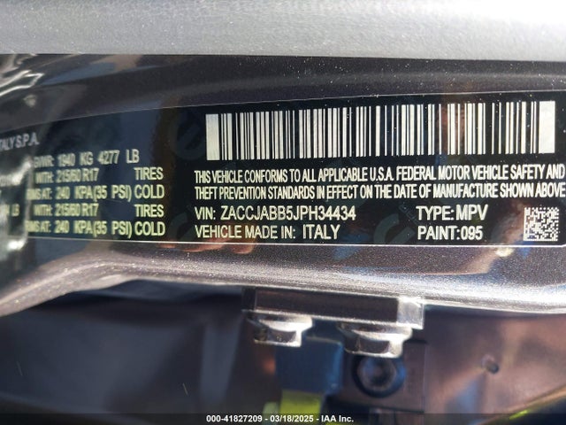 ZACCJABB5JPH34434 Jeep Renegade Latitude Fwd
