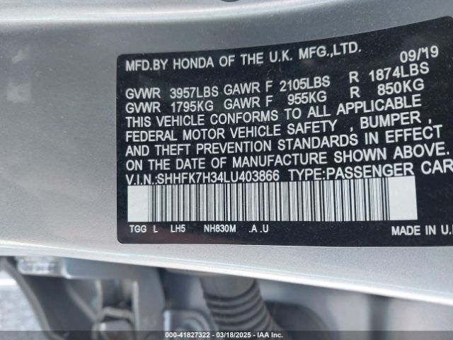 SHHFK7H34LU403866 Honda Civic Lx