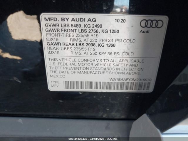 WA1BAAFY0M2018978 Audi Q5 Premium Plus 45 Tfsi Quattro S Tronic