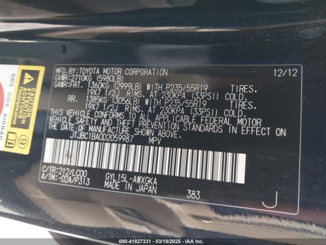 2013 LEXUS RX 450H JTJBC1BA0D2059987 Photo 8