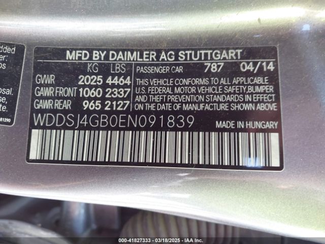 WDDSJ4GB0EN091839 Mercedes-Benz CLA 250 4MATIC