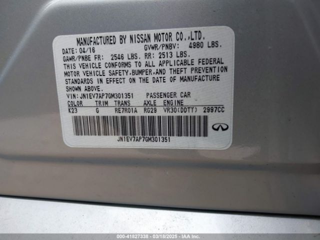 JN1EV7AP7GM301351 Infiniti Q50 3.0t Premium