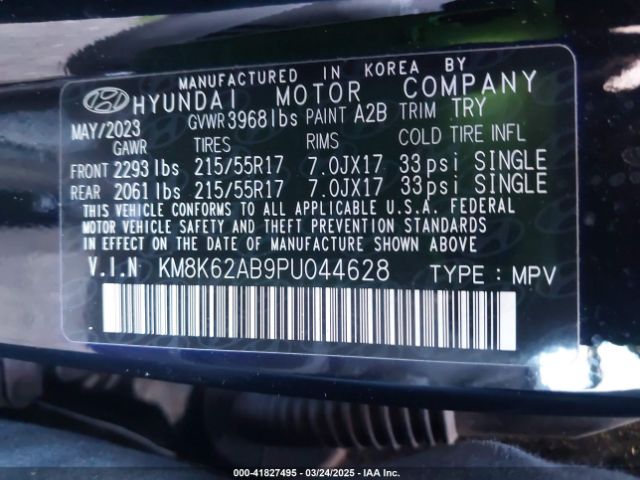 KM8K62AB9PU044628 Hyundai Kona Sel