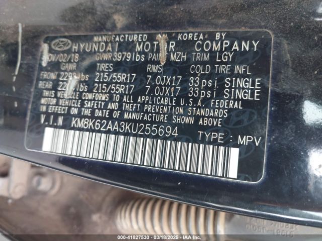 2019 HYUNDAI KONA KM8K62AA3KU255694 Photo 8