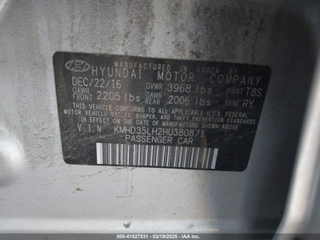 KMHD35LH2HU380871 Hyundai ELANTRA GT