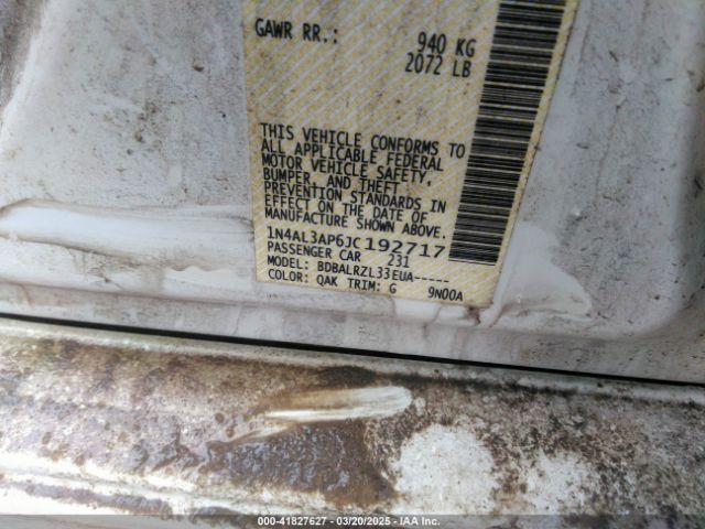 1N4AL3AP6JC192717 Nissan Altima 2.5 Sl