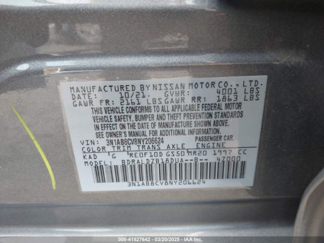 3N1AB8CV8NY206624 Nissan Sentra Sv Xtronic Cvt