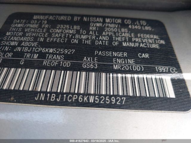 JN1BJ1CP6KW525927 Nissan Rogue Sport S