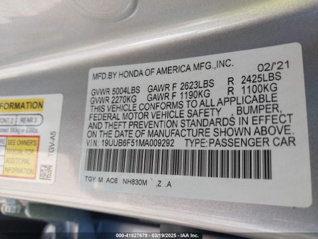 19UUB6F51MA009292 Acura Tlx A-spec Package