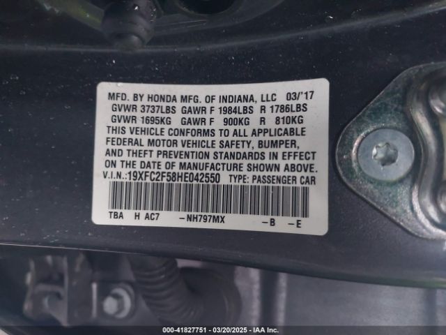 19XFC2F58HE042550 Honda Civic Lx
