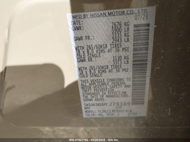 5N1DR3BD6PC278169 Nissan Pathfinder Rock Creek 4wd