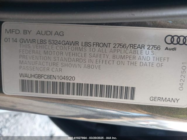 WAUHGBFC8EN104920 Audi A6 3.0t Premium Plus