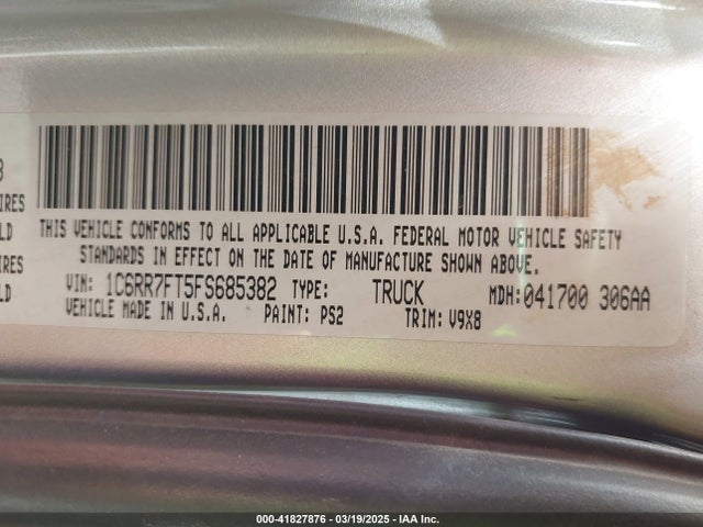 1C6RR7FT5FS685382 RAM 1500 Tradesman