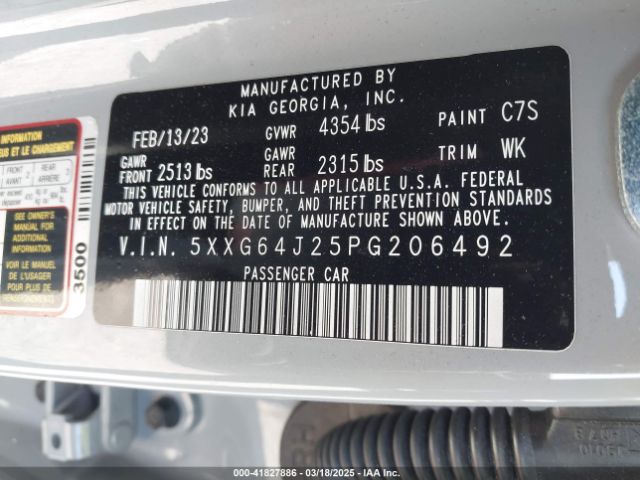5XXG64J25PG206492 KIA K5 Gt-line