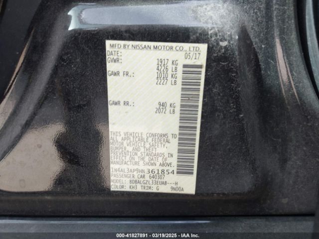 1N4AL3AP9HN361854 Nissan Altima 2.5 S