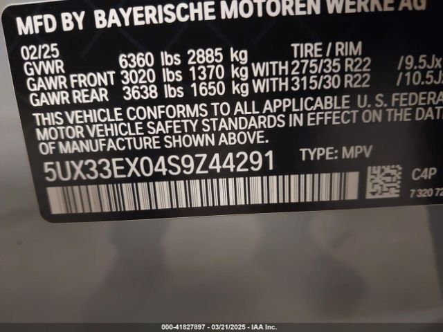 5UX33EX04S9Z44291 BMW X6 Xdrive40i