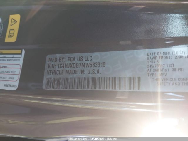 1C4HJXDG7MW583315 Jeep Wrangler Unlimited Islander 4x4