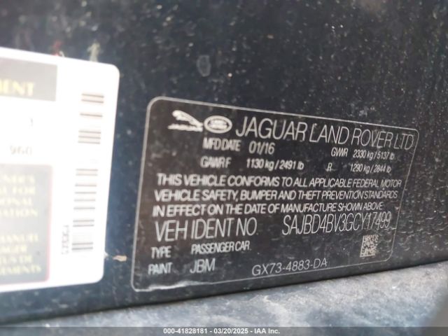 SAJBD4BV3GCY17499 Jaguar Xf 35t Premium